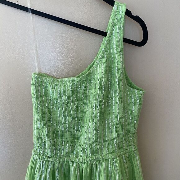 Sundress Brand Revolve Joe Short One Shoulder Athene Lime Green Cotton NWT M/L - Picture 10 of 12